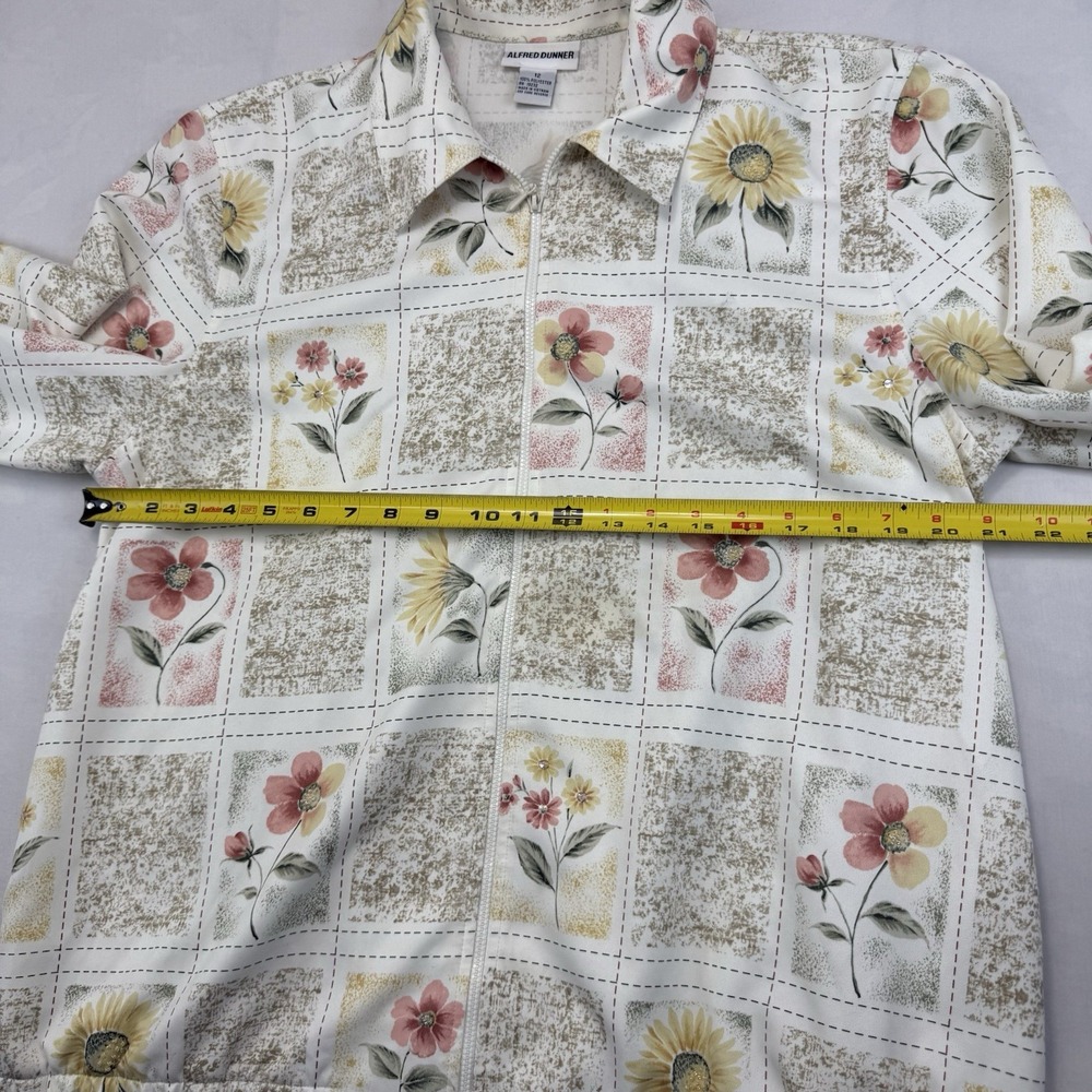 Vintage Alfred Dunner Women's 12 Floral Zip Jacket Sunflower - Picture 3 of 6
